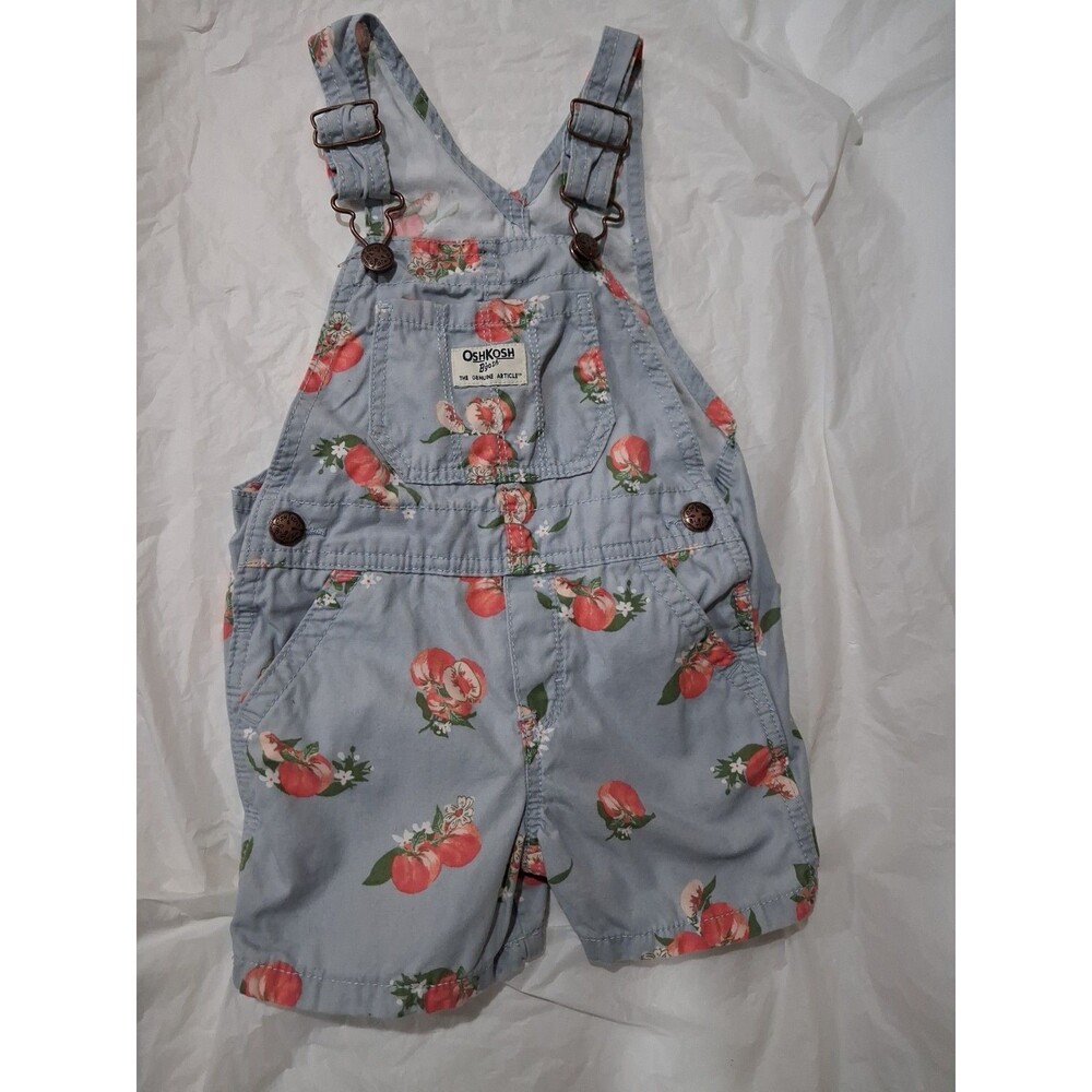 OshKosh B’Gosh Girls Sz 2T  Shortalls Short Overalls Peaches